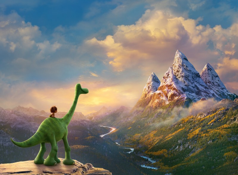 AN UNLIKELY PAIR - In Disney•Pixar's THE GOOD DINOSAUR, Arlo, an Apatosaurus, encounters a human named Spot. Together, they brave an epic journey through a harsh and mysterious landscape. Directed by Peter Sohn, THE GOOD DINOSAUR opens in theaters nationwide Nov. 25, 2015.  ©2015 Disney•Pixar. All Rights Reserved.